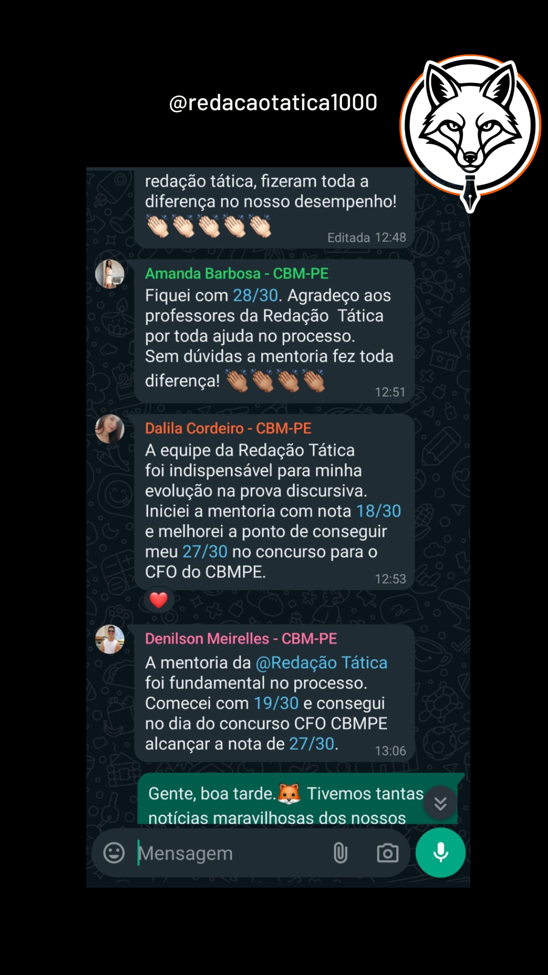 Feedback aluno 1