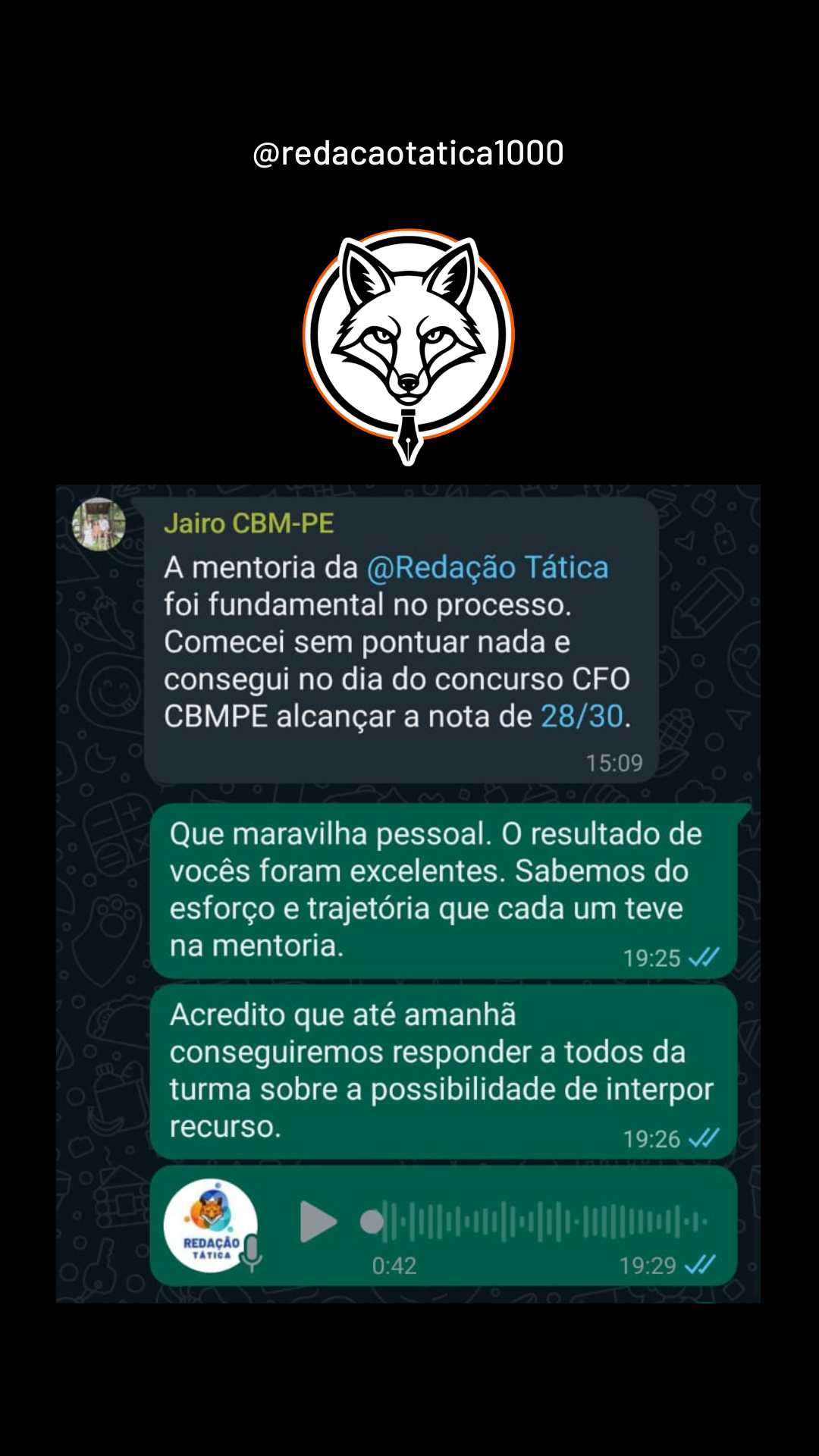 Feedback aluno 12