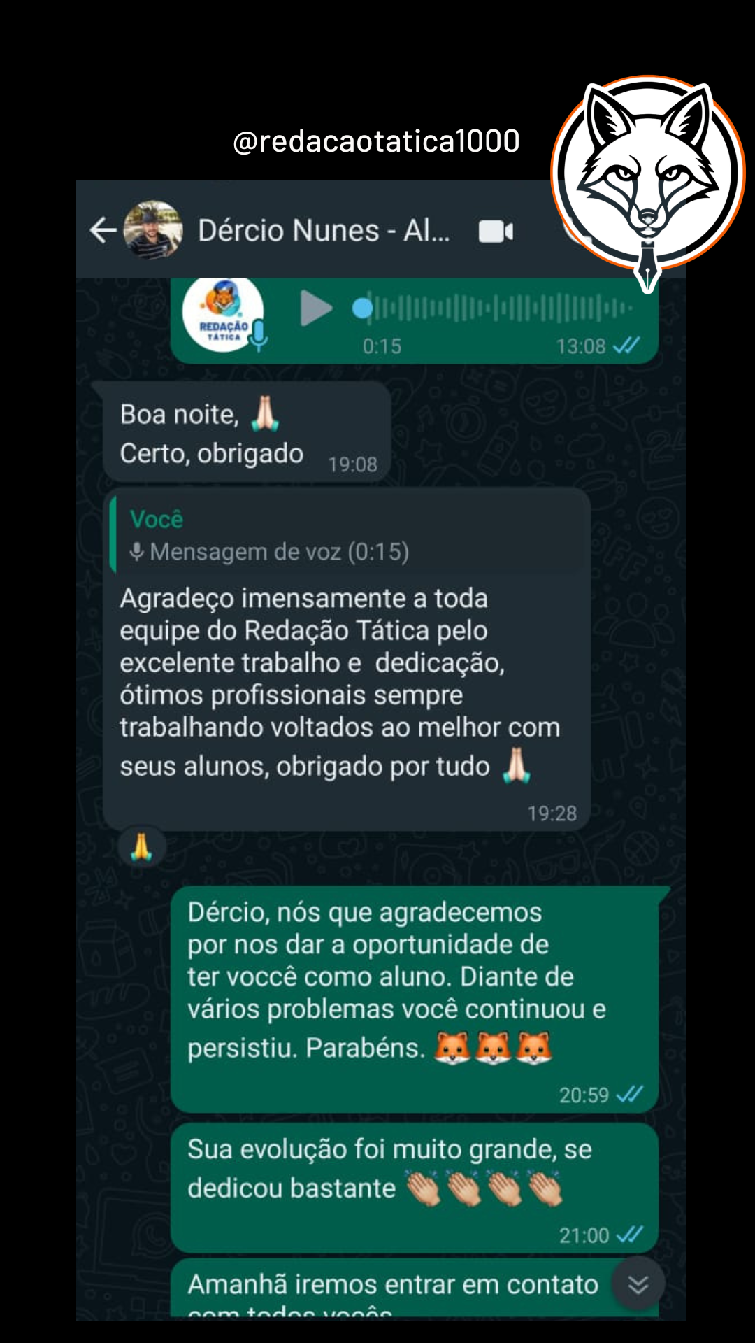 Feedback aluno 14