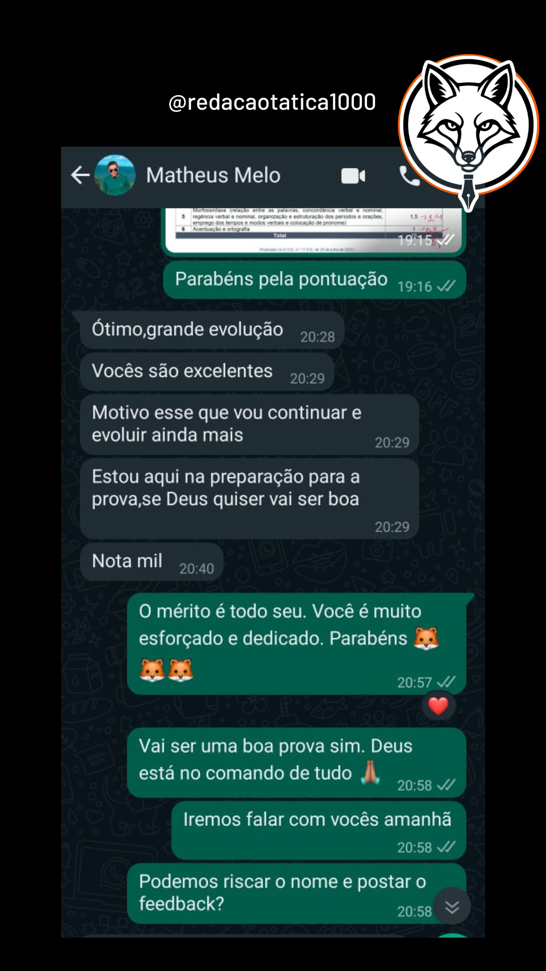 Feedback aluno 17
