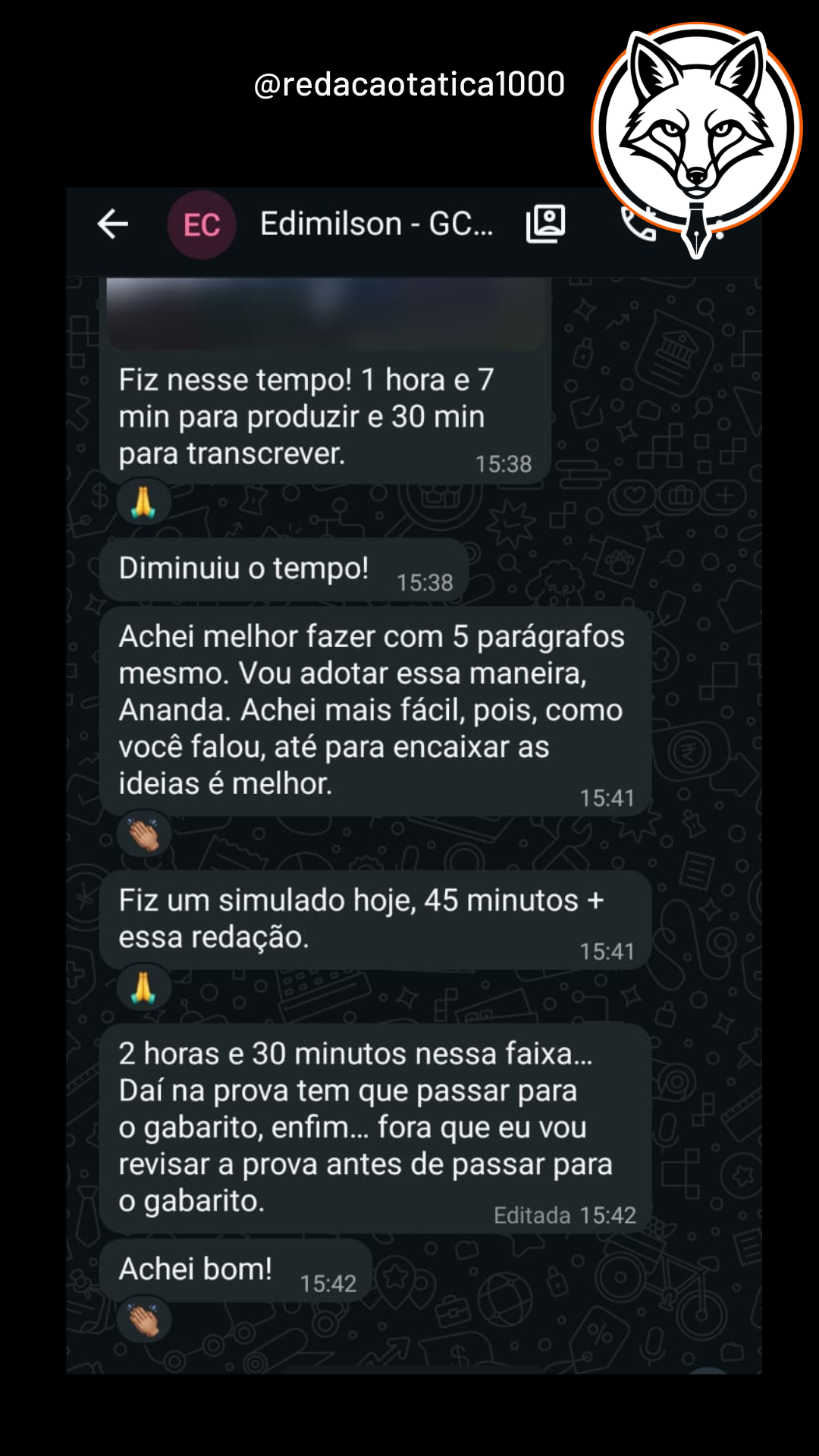Feedback aluno 29