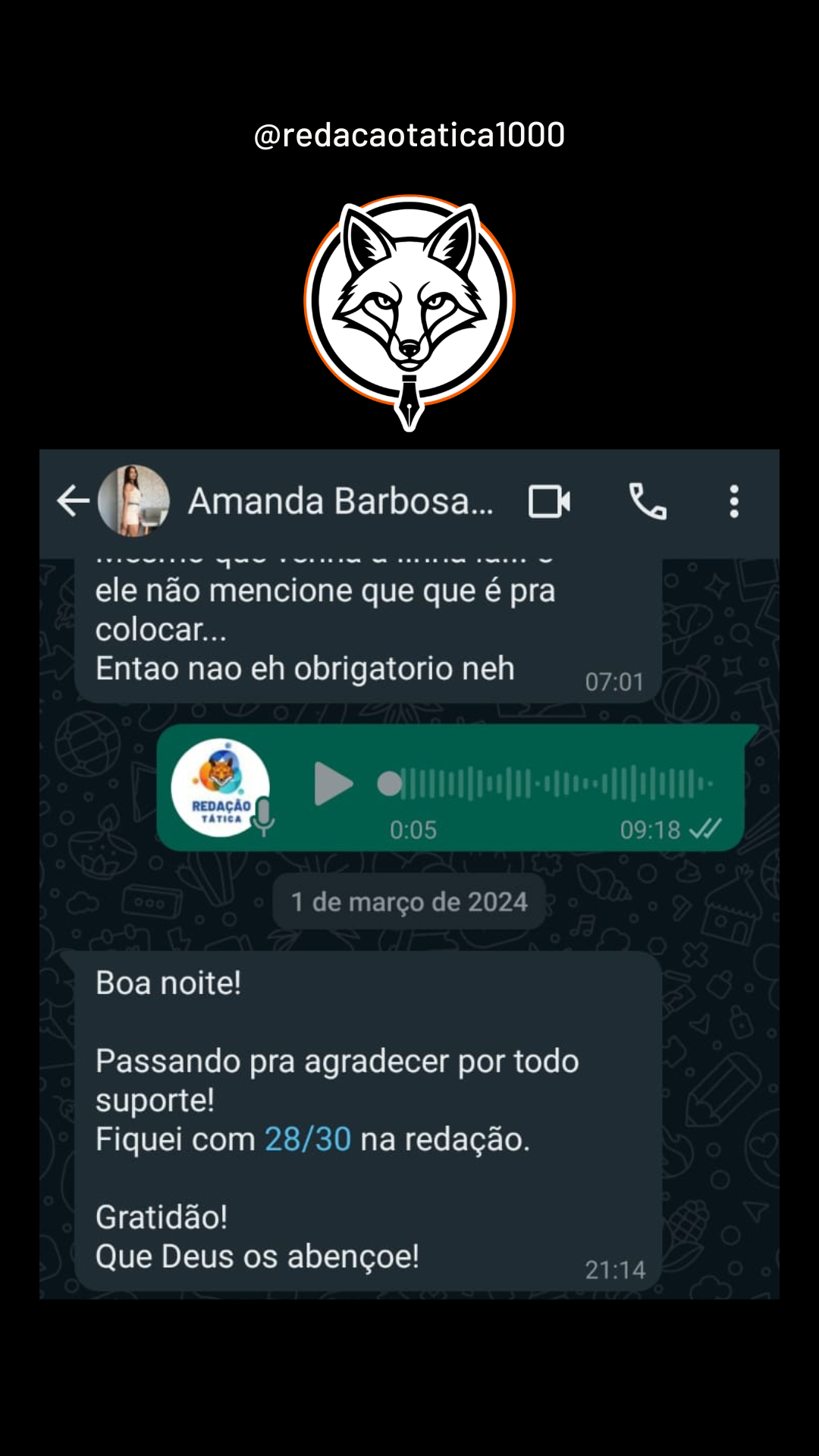 Feedback aluno 6