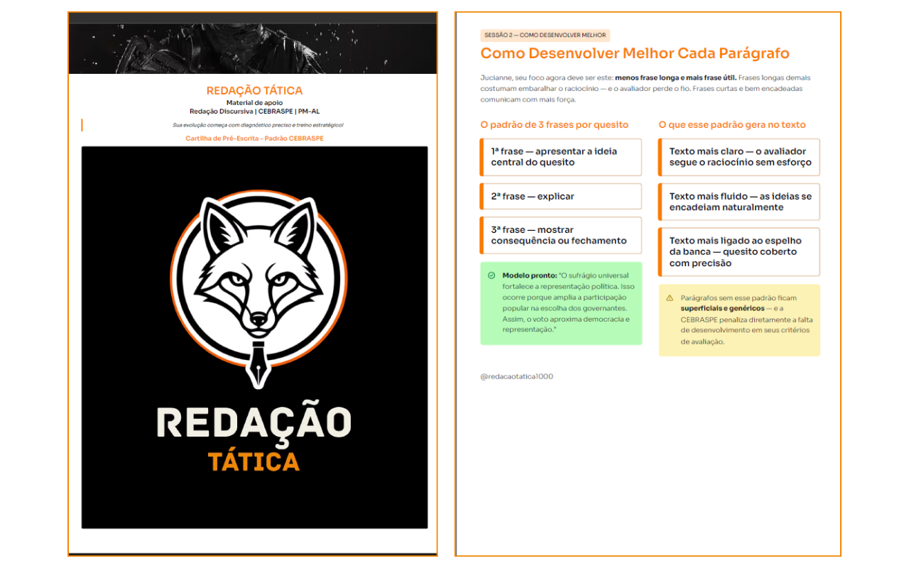 Material de apoio individualizado